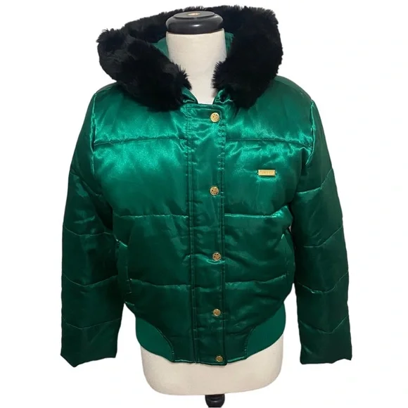 Sean John Jackets Coats Sean John Xl Green Satin Puffer Coat